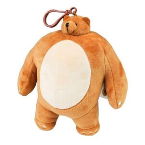 Tiny Headed Kingdom 7in Pip‎ Brown Bear Plush Toy Keychain New In Bag W/ Tags